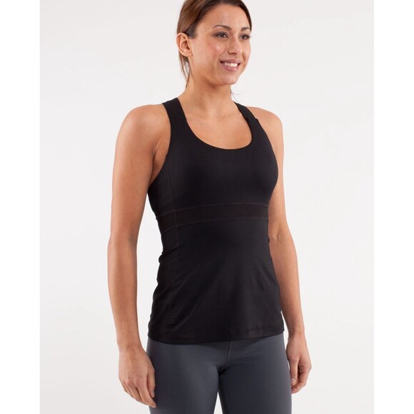 Lululemon Women's Black Athleisure Built In Bra Criss Cross Swift Tank 4 - Picture 1 of 5